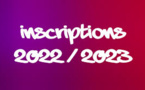 INSCRIPTIONS 2022/2023